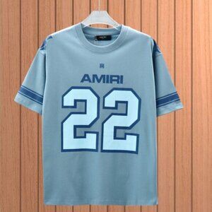 Men's Amiri Round Neck Short Sleeve Blue